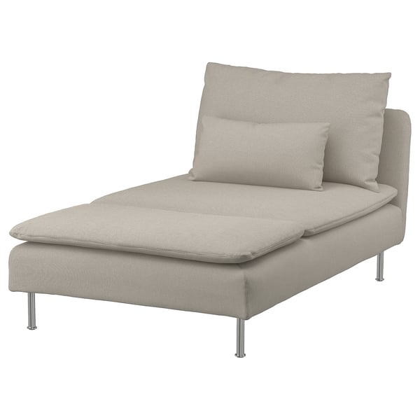 SÖDERHAMN cover for chaise longue, Fridtuna light beige