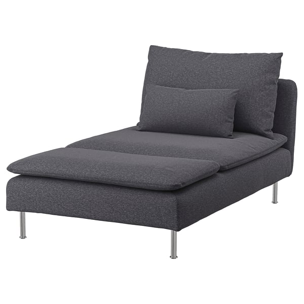 SÖDERHAMN cover for chaise longue, Gunnared medium grey