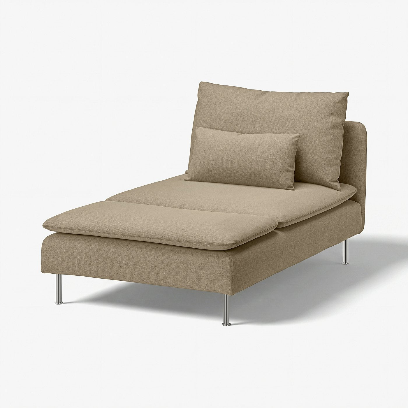 SÖDERHAMN cover for chaise longue section, Johanneshov brown-beige