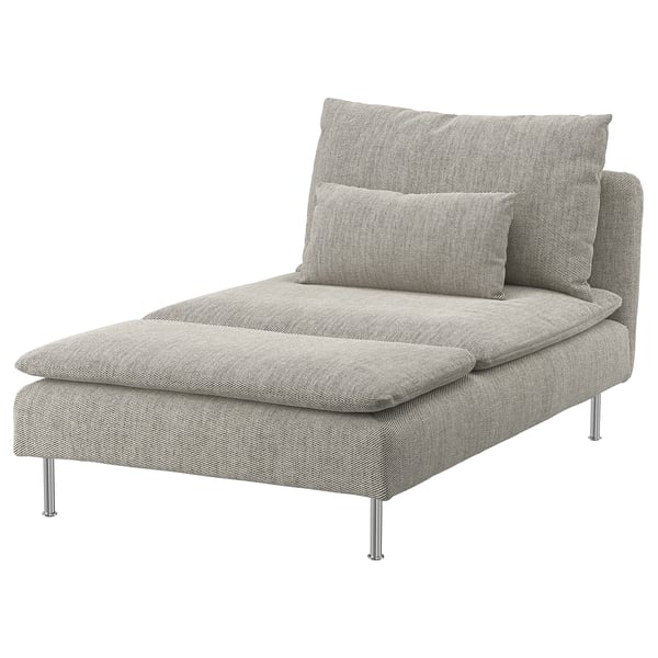 SÖDERHAMN cover for chaise longue, Viarp beige/brown