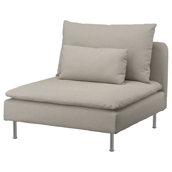 SÖDERHAMN cover for 1-seat section, Fridtuna light beige