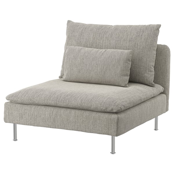 SÖDERHAMN cover for 1-seat section, Viarp beige/brown