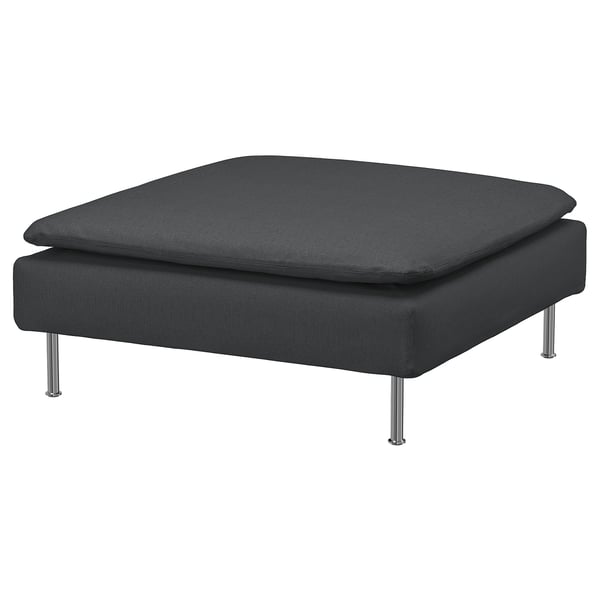 SÖDERHAMN footstool cover, Fridtuna dark grey