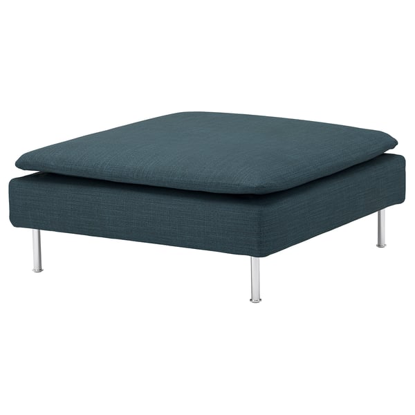SÖDERHAMN cover for footstool, Hillared dark blue