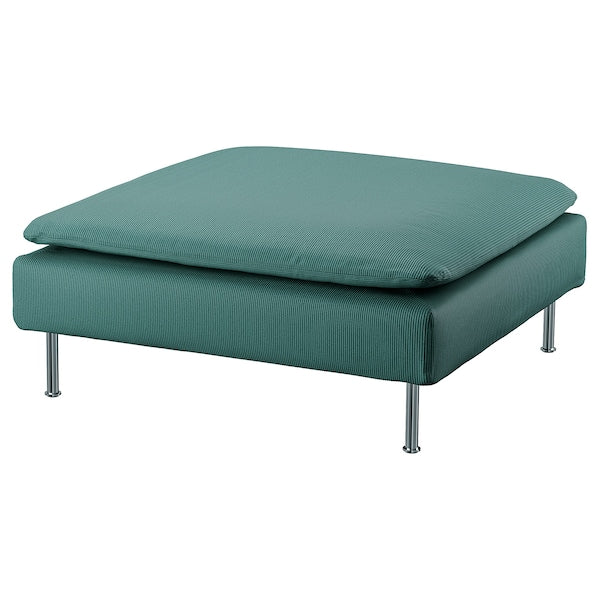 SÖDERHAMN - Footstool cover, Kelinge grey-turquoise