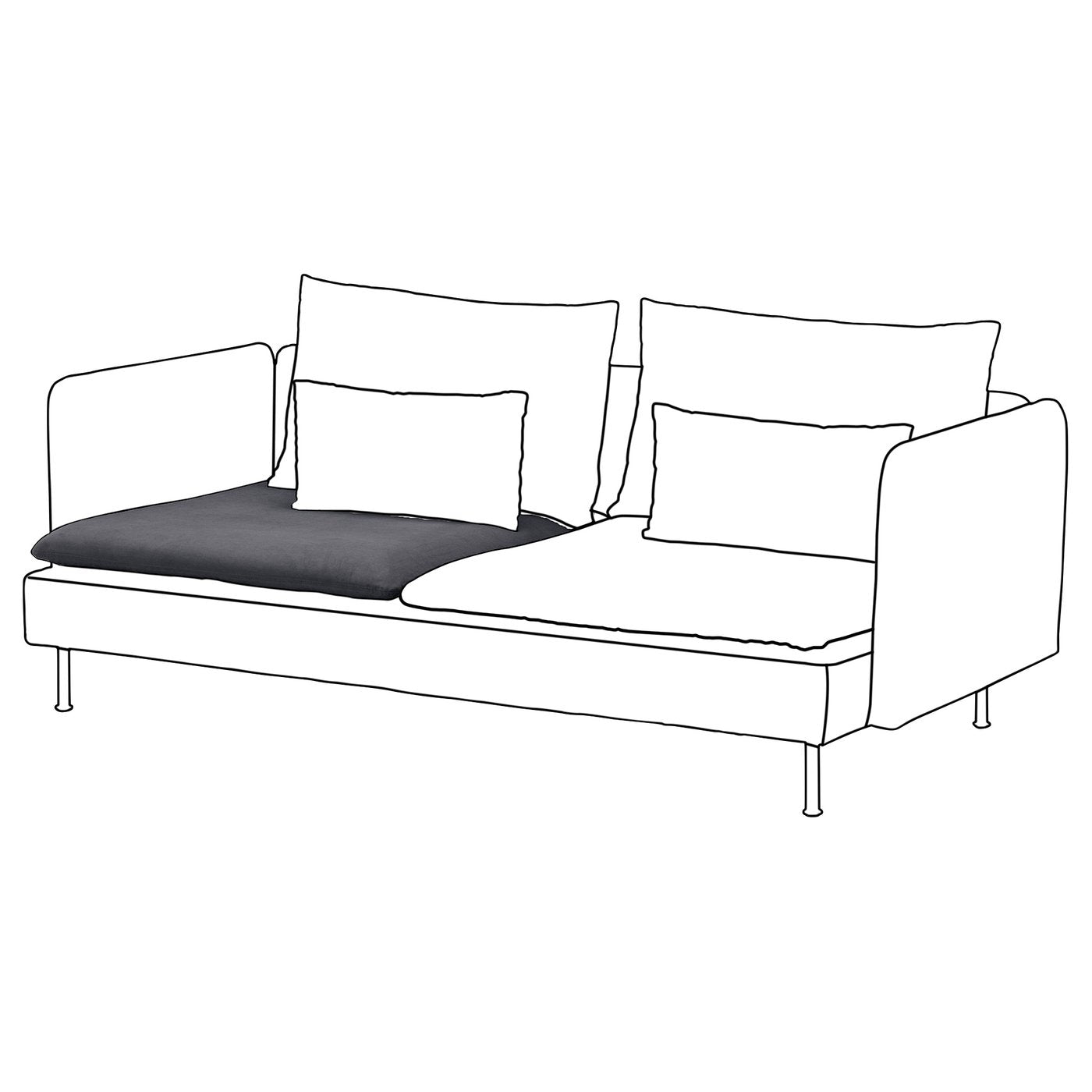 SÖDERHAMN inner seat cushion for 3-seat sofa, for replacement, 93 cm