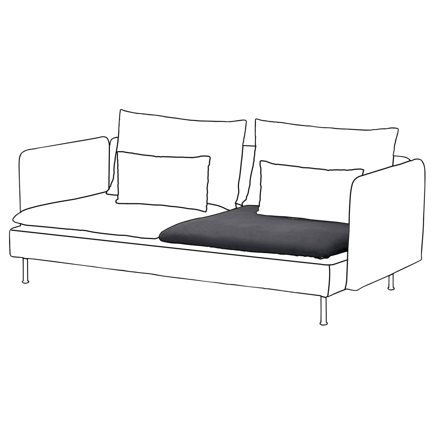 SÖDERHAMN inner seat cushion for 3-seat sofa, for replacement, 93 cm