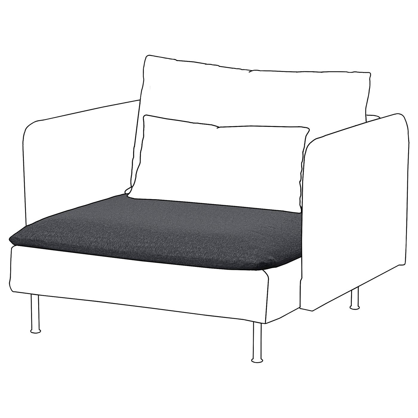 SÖDERHAMN inner seat cushion for 3-seat sofa, for replacement, 93 cm