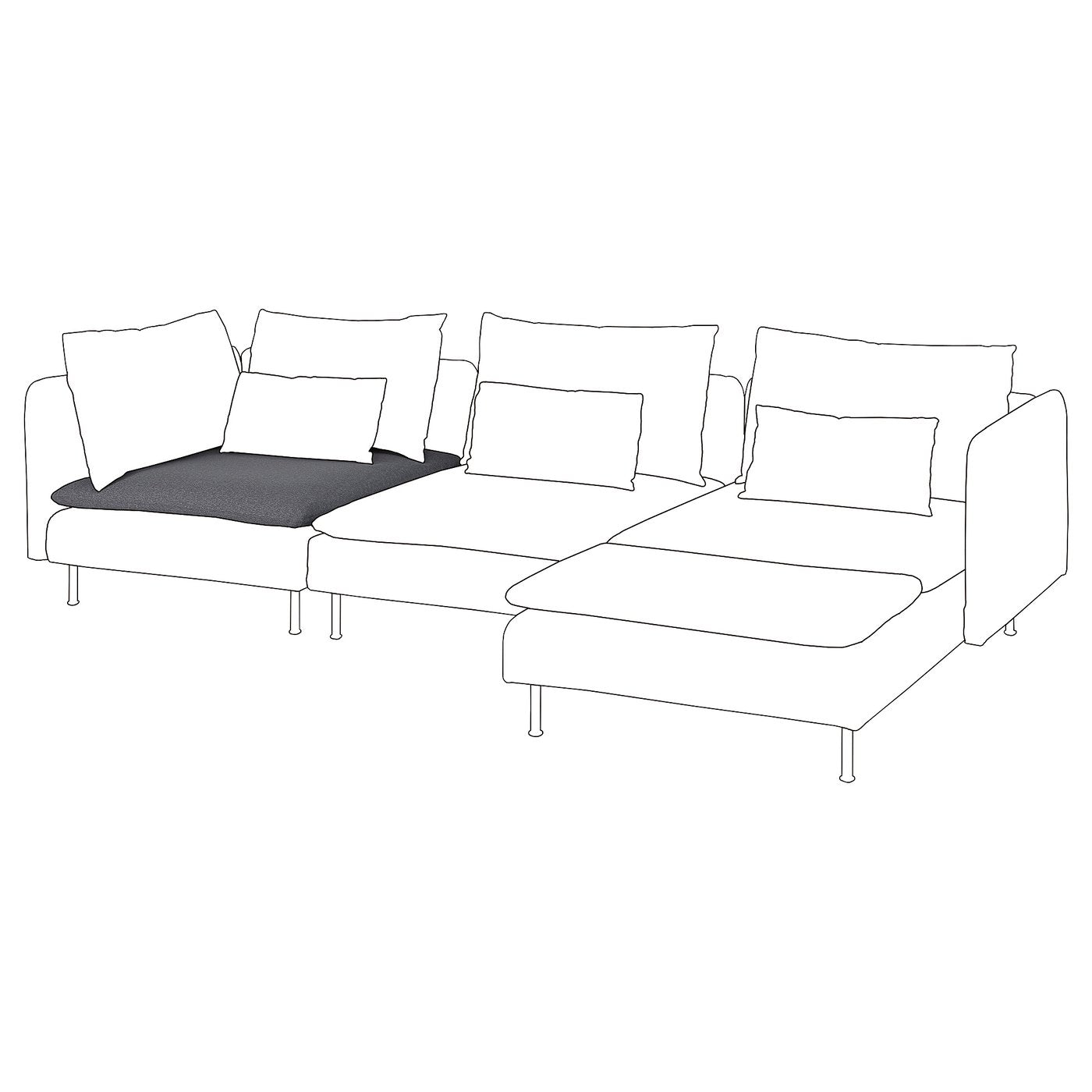 SÖDERHAMN inner seat cushion for 3-seat sofa, for replacement, 93 cm