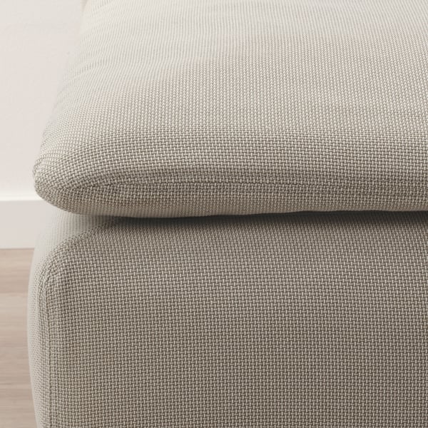 SÖDERHAMN Footstool, Fridtuna light beige ,