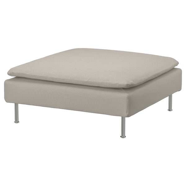 SÖDERHAMN Footstool, Fridtuna light beige ,