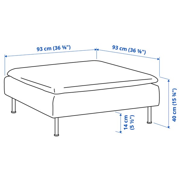 SÖDERHAMN - Footstool, Hillared anthracite ,