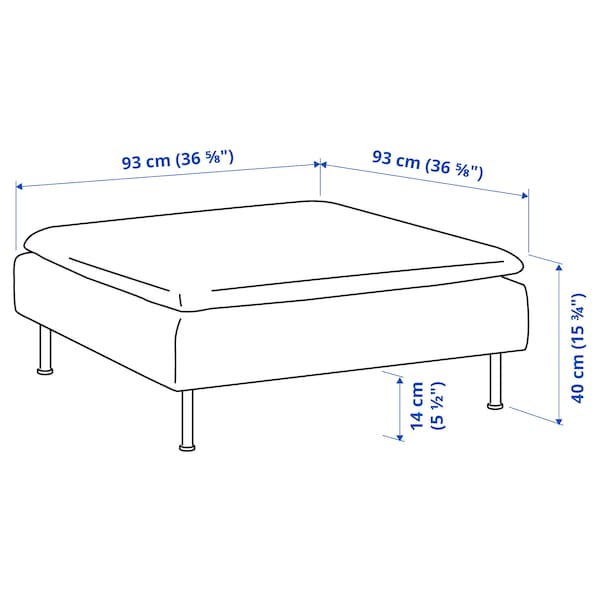 Ikea SÖDERHAMN - Footstool, Tallmyra smoke gray