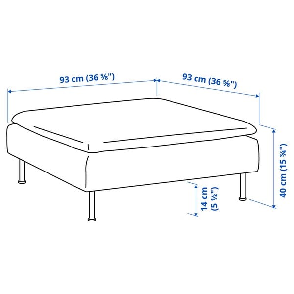 Ikea SÖDERHAMN - Footstool, Tallmyra dark green ,