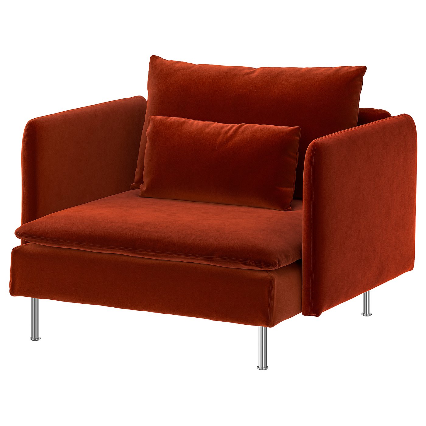 SÖDERHAMN armchair, Alhamn deep orange-red, 105 cm