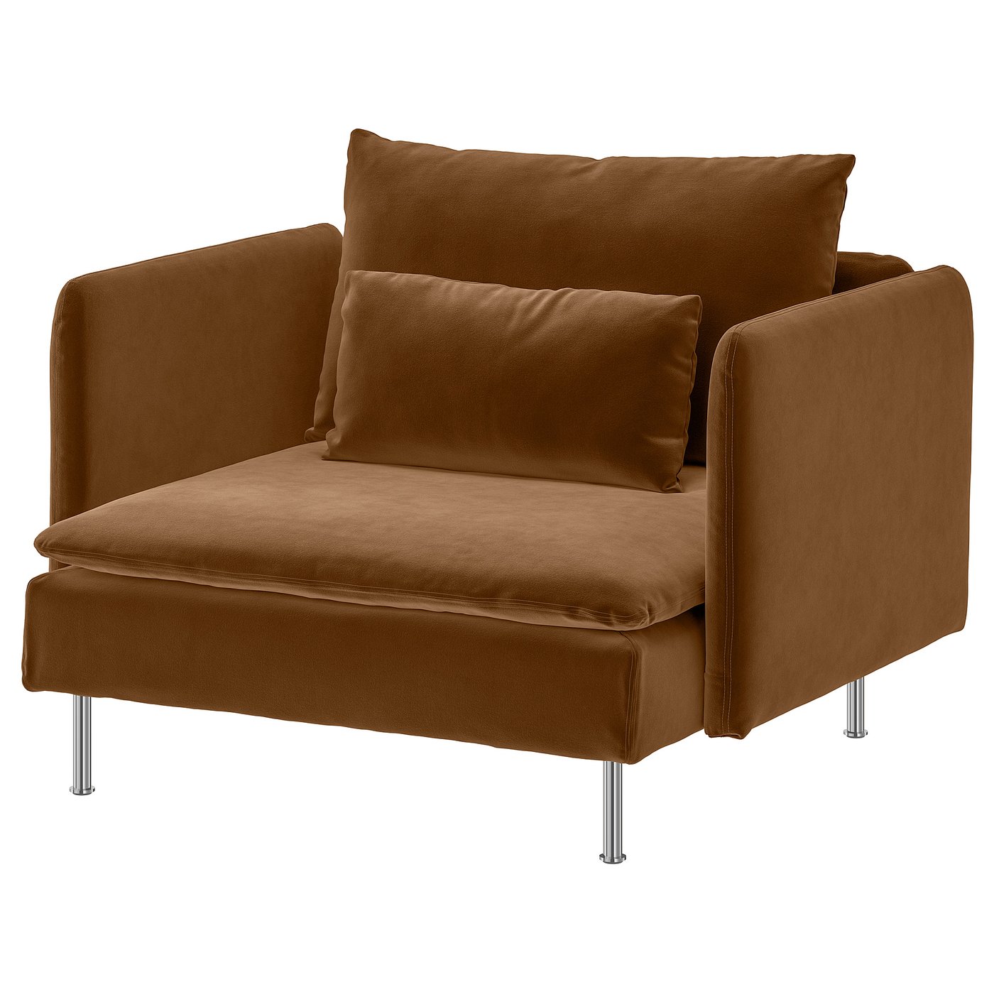 SÖDERHAMN armchair, Alhamn dark yellow-brown, 105 cm