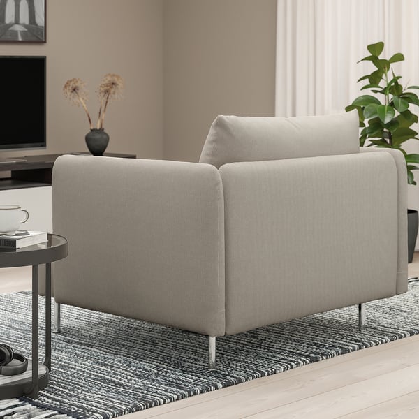 SÖDERHAMN armchair, Fridtuna light beige, 105 cm