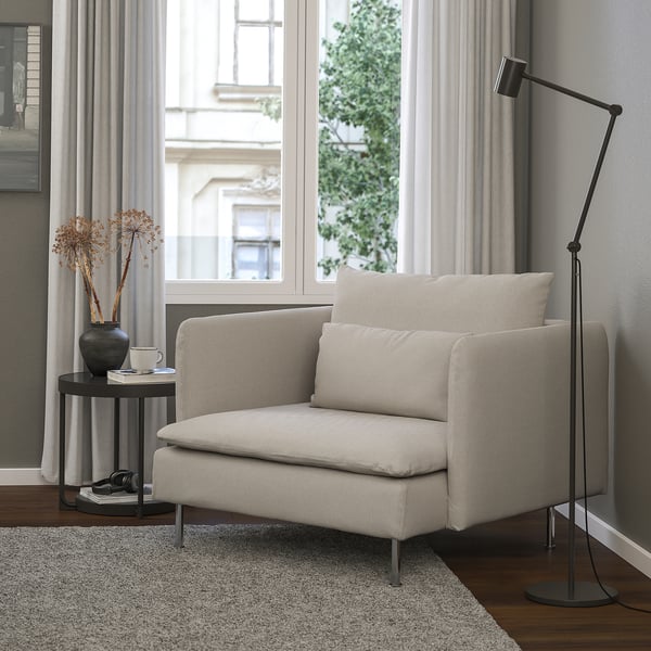 SÖDERHAMN Armchair, Fridtuna light beige ,