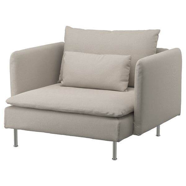 SÖDERHAMN Armchair, Fridtuna light beige ,