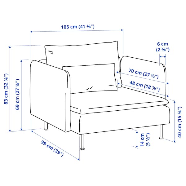 SÖDERHAMN Armchair, Fridtuna light beige ,