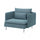 SÖDERHAMN armchair, Fridtuna dark grey-blue, 105 cm