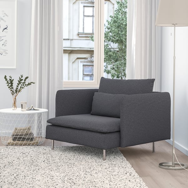 SÖDERHAMN armchair, Gunnared medium grey, 93x69x99 cm