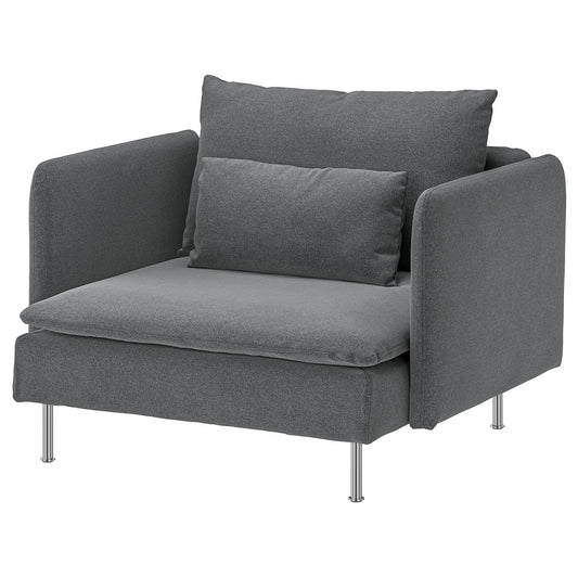 SÖDERHAMN armchair, Johanneshov dark grey, 105 cm