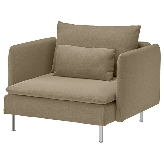 SÖDERHAMN armchair, Johanneshov brown-beige, 105 cm