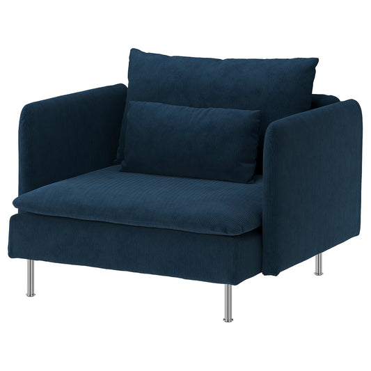 SÖDERHAMN armchair, Kelinge dark blue, 105 cm