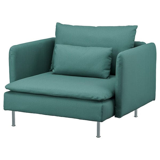 Ikea SÖDERHAMN - Armchair, Kelinge grey-turquoise