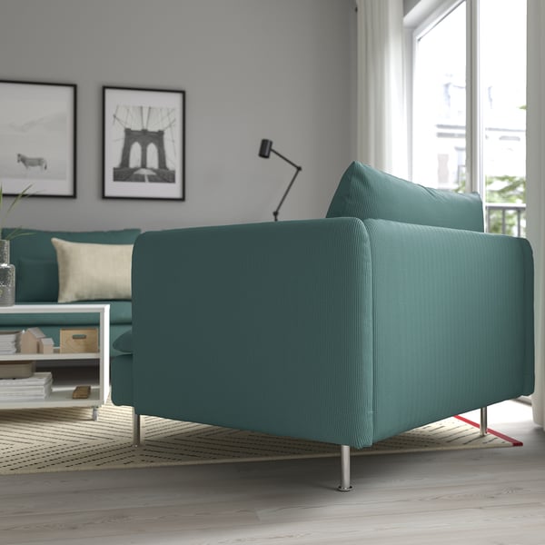 SÖDERHAMN armchair, Kelinge grey-turquoise, 105 cm