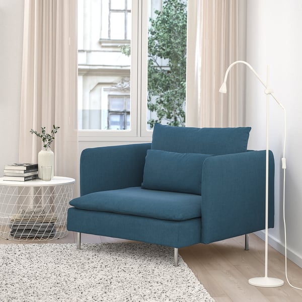 SÖDERHAMN armchair, Tallmyra blue, 93x69x99 cm