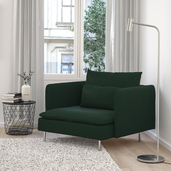 SÖDERHAMN - Armchair, Tallmyra dark green ,