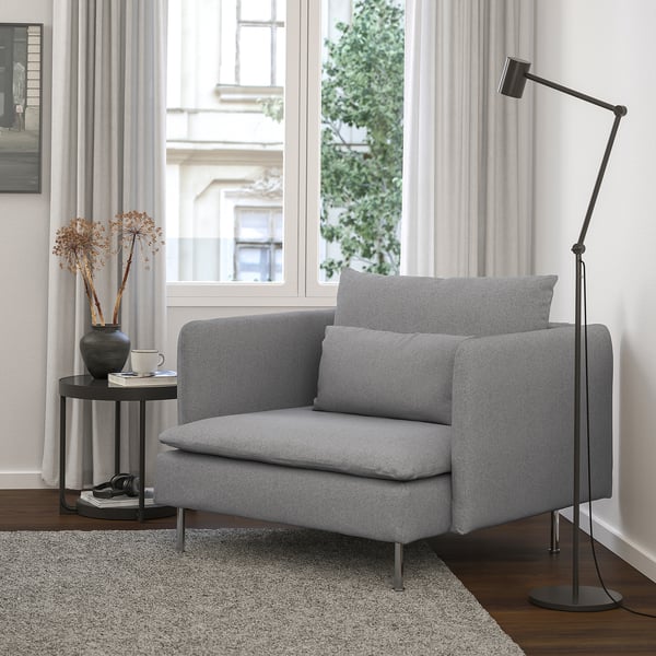 SÖDERHAMN armchair, Tonerud grey, 93x69x99 cm