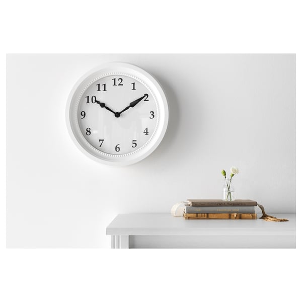 SÖNDRUM wall clock, white, 35 cm