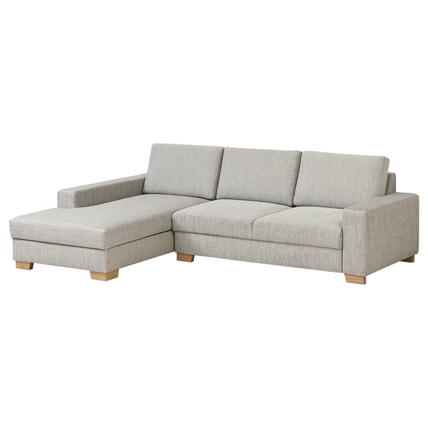 SÖRVALLEN 3 seater sofa - with chaise-longue, left/Viarp beige/brown ,