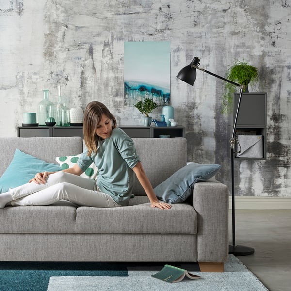 SÖRVALLEN 3 seater sofa - with chaise-longue, left/Viarp beige/brown ,