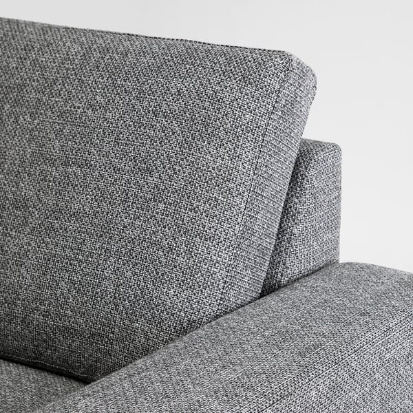 SÖRVALLEN 5-seat sofa, with chaise longues/Lejde grey/black, 394x88 cm