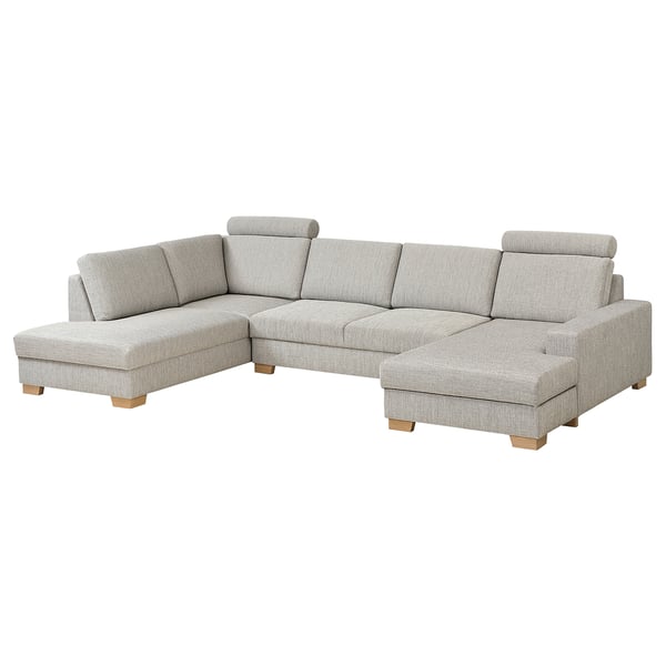 SÖRVALLEN corner sofa, 4-seat, with chaise longue, right/Viarp beige/brown, 232x58x102 cm