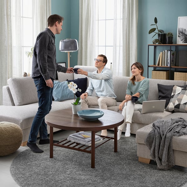 SÖRVALLEN corner sofa, 4-seat, with chaise longue, right/Viarp beige/brown, 232x58x102 cm