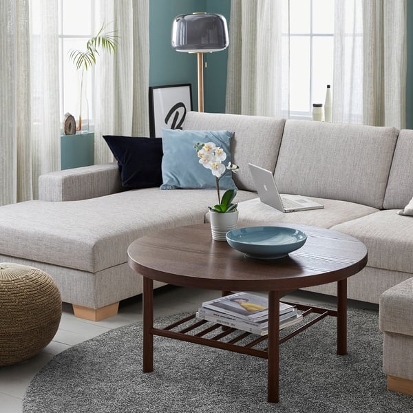 SÖRVALLEN corner sofa, 4-seat, with chaise longue, left/Viarp beige/brown