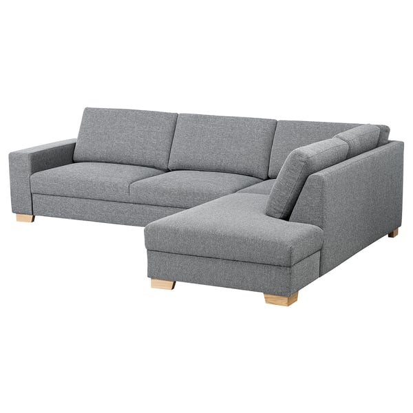 SÖRVALLEN corner sofa, 4-seat, with open end, right/Lejde grey/black