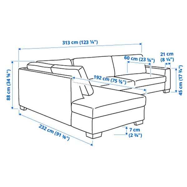 SÖRVALLEN 4-seater corner sofa - open terminal, left/Lejde grey/black ,