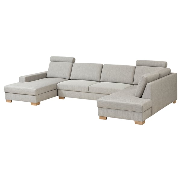 SÖRVALLEN corner sofa, 5-seat, with chaise longue, left/Viarp beige/brown