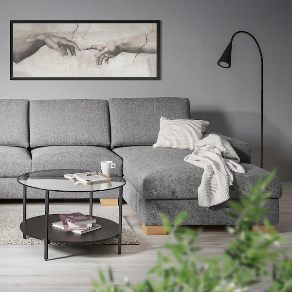 Ikea SÖRVALLEN 3 seater sofa bed/chaise-longue - right/Lejde grey/black ,