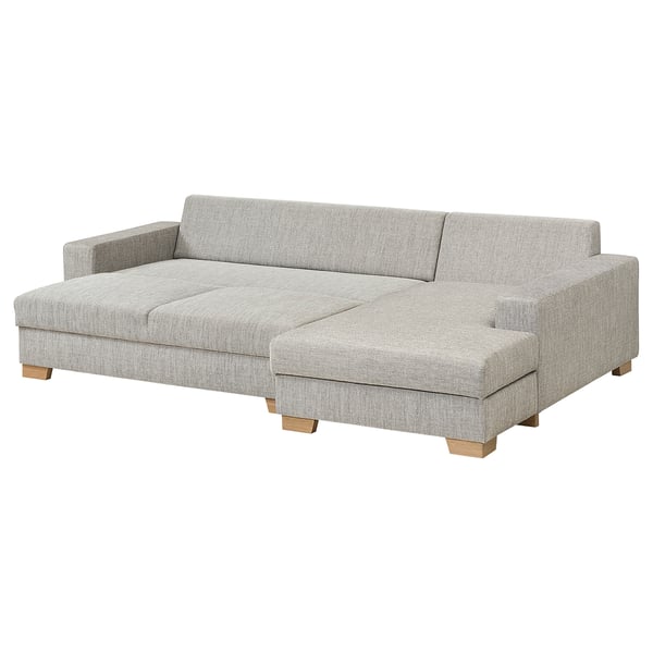 SÖRVALLEN 3 seater sofa bed/chaise-longue - right/Viarp beige/brown ,