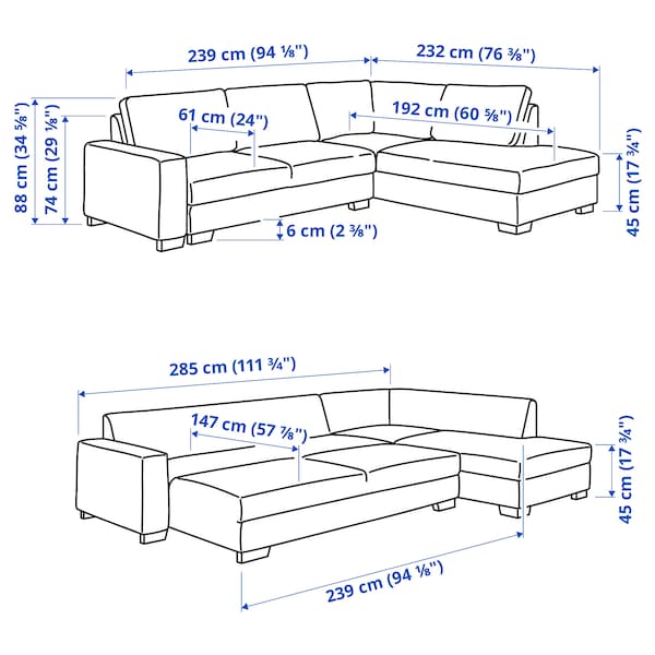 SÖRVALLEN Corner sofa bed, 3 seats, open end, right / Lejde gray / black ,