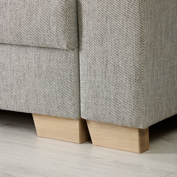 SÖRVALLEN Corner sofa bed, 3-seater, open end, left / Viarp beige / brown ,