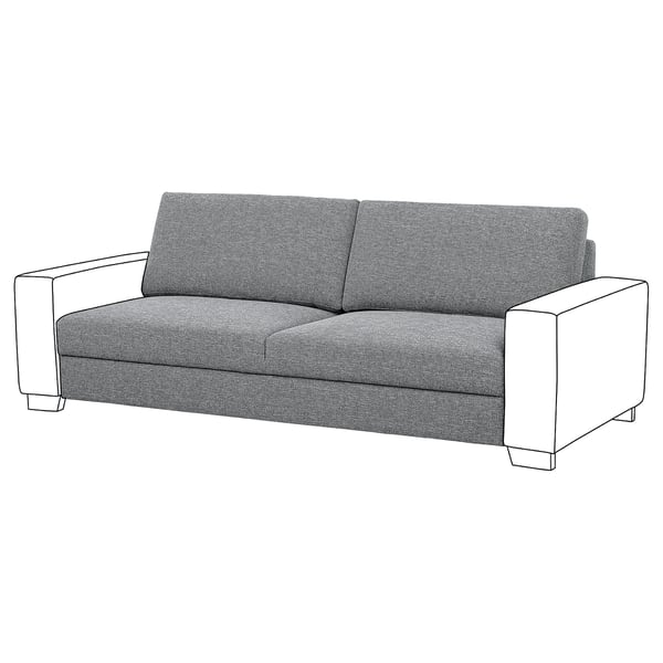 SÖRVALLEN 3-seat section, Lejde grey/black, 190x74x102 cm