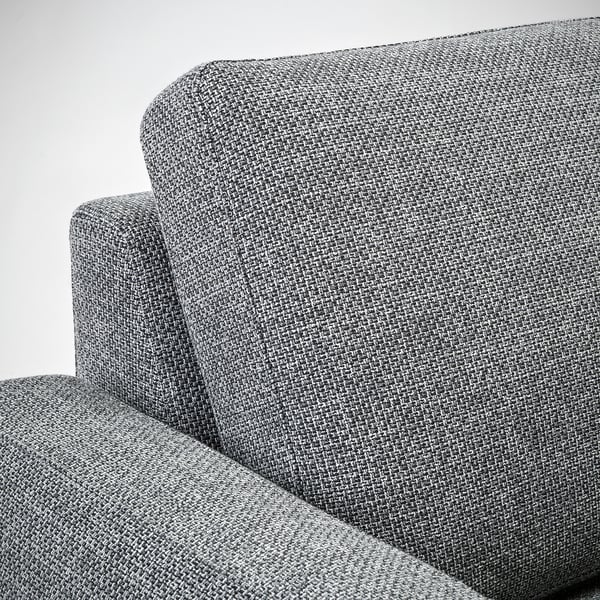 SÖRVALLEN 3-seat section, Lejde grey/black, 190x6x102 cm